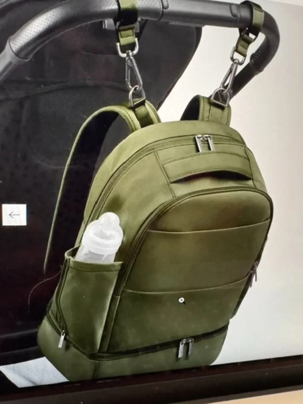 Away Double Diaper Backpack in Olive Green – Excellent Condition! Gender Neutral